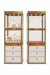 Luxury Rectangular Glass Jewelry Display Case Lighting <b>Key</b> Lock Drawers Retail Necklace Bracelet <b>Ring</b> Presentation Sample Making - Product Image 3