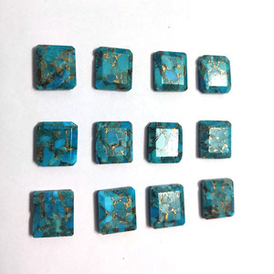 2 Pcs de Turquoise Cuivre Simulé 16x14mm Rectangle Rose Cut Flat Back 20.6 Cts Iroc Sales Bestseller Loose Gemstones US $15 - Product Image 6