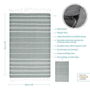 Bán Buôn 100% Cotton Biểu Tượng Tùy Chỉnh Tay Khăn Bếp Siêu Thấm Thổ Nhĩ Kỳ Peskir Dệt Khăn Trà Sọc Tùy Chỉnh In - Product Image 6