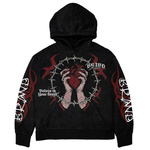 Nueva Sudadera con Capucha de Alta Calidad, Estilo Lavado Ácido, Bordado Personalizado 2026, Algodón Grueso, Talla Grande para Hombre, Impresión DTG - Product Image 3