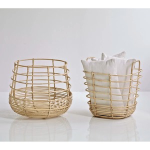 Ensemble de 2 paniers en rotin tressé à la main, paniers de rangement, vente en gros, écologiques, fabriqués au Vietnam - Product Image 5