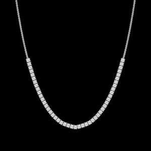 Collar de Tenis de Lujo Chapado en Oro Amarillo de 14K con Diamantes Cultivados en Laboratorio de Media Eternidad, 4.83ct, Color DEF, Claridad VVS/VS, 14 Pulgadas - Product Image 2