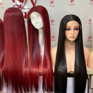 Wholesale Best Seller Full <b>Lace</b> Wig Bone Straight Best Quality 100% Human Hair Keep Straight Cuticle Aligned Hair No Shedding - Product Image 1