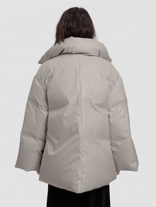 2026 Warm Water Resistant Women oversized puffer jacket Lightweight Vintage Nylon button <b>up</b> down jacket - Product Image 4