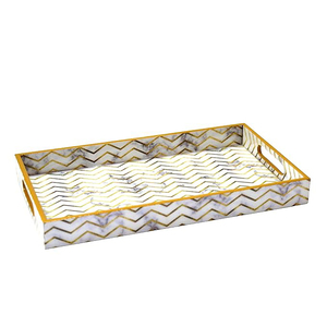 Bandeja de servicio con mango cuadrado de madera Natural de alta calidad, decoración multiusos para el hogar, plato para aperitivos/bebidas, Material de PC - Product Image 2