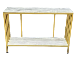 Table basse moderne antique rectangulaire en fer Art en métal et marbre Table d'appoint de salon de luxe vintage Technique plaquée - Product Image 6