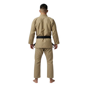 Kimono de judo Rohzen pour hommes, 100% coton, coupe classique, durable, léger, vêtements d'arts martiaux pour adultes, couleur unie, beige, noir - Product Image 2