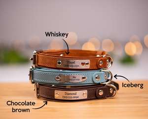 Wholesale Customizable Leather Dog Collars with Adjustable Fit - Premium Personalized Pet Accessories - Product Image 2