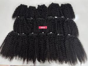 Paquetes de cabello humano rizado vietnamita crudo Extensiones de cabello alineado con cutícula dibujada doble Paquetes de cabello de trama que tejen - Product Image 1