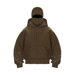 Sweatshirt Unisex Hoodies Fit Double Hooded Patch Stitch Patch Ninja Balaclava <b>Zip</b> <b>up</b> <b>Mens</b> Sweatshirt Hoodie With Face Ski Mask - Product Image 3