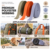 Sangle tissée rayée en polyester haute résistance, résistante aux UV et au lavage, pour sacs d'extérieur, sacs à dos et accessoires de bracelet de montre
