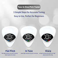 Accordeur de guitare et ukulélé 2-en-1 Multi-Fonction Douze Tempérament Égal Outil de Réglage Instruments à Cordes Pièces Accessoires