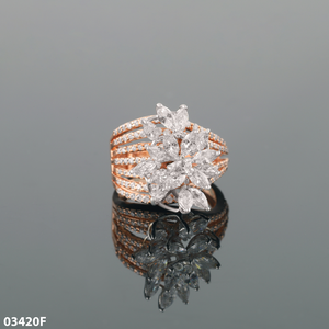 แหวนหมั้นบายพาสตัดสดใสประดับโรสโกลด์14K แข็งทองสำหรับงานเลี้ยงงานแต่งงานของผู้หญิงในห้องปฏิบัติการ - Product Image 4