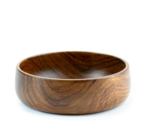 Cuenco de madera medio clásico multiusos hecho a mano diseño elegante para servir el hogar y la cocina de la India - Product Image 1