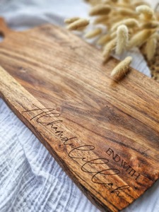 Plateau en bois pour Ramadan Mubarak avec gravure élégante Parfait pour l'Iftar Servant des dattes, des bonbons, du thé et un décor de table festif - Product Image 5