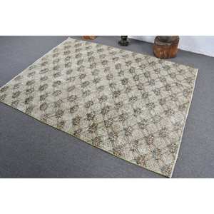 Clásico Beige verde 5,2 X 6.7ft hecho a mano turco Aubusson diseño alfombra para sala de estar o dormitorio patrón de pasillo Rectangular - Product Image 4