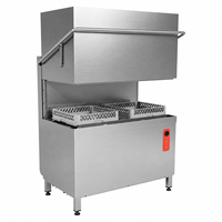 Lave-vaisselle commercial en acier inoxydable, machine à laver la vaisselle électrique à eau chaude, unité de nettoyage à air chaud, capacité de 1000 plats/jour