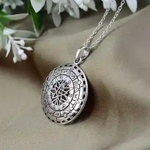 Round Pendant Viking Celtic Rune Amulet Men's Necklace for Nordic Stainless Steel Vintage Jewelry