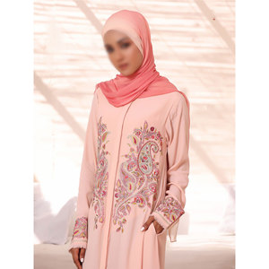 Abaya décontractée pour femme, brodée, respirante, écologique, en tissu mémoire 100 % polyester, vente en gros - Product Image 3