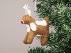 12cm Fabriqué À La Main Feutre De Noël Rudolph Ornements Suspendus De Noël pour Enfants Décor Suspendu pour Arbre De Noël - Product Image 6