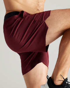 Wholesale Custom Logo Printing <b>Men's</b> High Street Style Elastic Summer Cotton Athletic <b>Shorts</b> <b>5</b> <b>Inch</b> <b>Inseam</b> Running Trunks Solid - Product Image 3