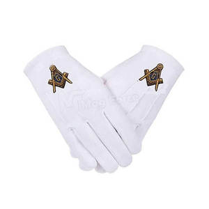 Guantes Masónicos de Algodón Hechos a Medida con Diseño OEM, Guantes de Uniforme para Ceremonia de Buena Calidad con Etiqueta Privada - Product Image 6