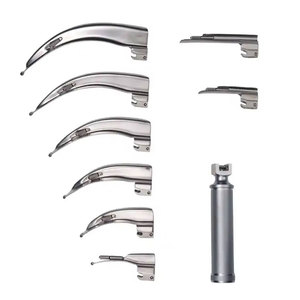 Ensemble de lames de laryngoscope Mac Miller avec poignée, instrument chirurgical en acier inoxydable pour interventions ORL - Product Image 1