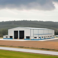 Estructura de acero ligera prefabricada estándar GB, almacén de montaje rápido, garaje de construcción de Metal con Panel sándwich, pared y techo
