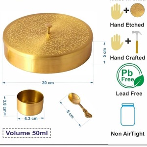 Set Caja Especias Latón Artesanal 7 Contenedores (40ml) para Cocina-Masala Box Kitchen Petti 1 Set - Product Image 5