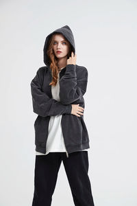 Sudadera con Lavado Ácido de Moda, Estilo Deshilachado, Sudadera Básica al por Mayor de Algodón Mezclado, Diseño Personalizado, Sudadera con Lavado Ácido Crudo - Product Image 4