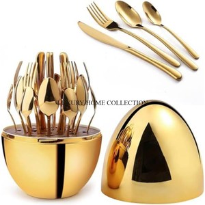 Elegante juego de cubiertos de metal con un diseño elegante hecho de acero inoxidable duradero para un uso duradero en entornos de comedor - Product Image 5