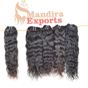 ผมต่อจากผมมนุษย์หยักศกขนาด8-32นิ้วมัดผมสีดำบริสุทธิ์สำหรับ100% - Product Image 3