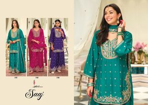 Magnifique Chinon avec broderie Salwar Suit Femme Fabricant et fournisseur de mode de Surat - Product Image 6