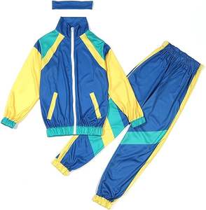 Conjunto de Chaqueta y Pantalón Cortavientos con Cremallera Frontal, Diseño de Parches, Formal, Deportivo, Holgado, Impermeable para Hombre, para Invierno - Product Image 5