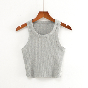 Respirant femmes haut court débardeurs femmes tricot haut court débardeur élégant léger vêtements décontractés réservoirs pour femmes - Product Image 3