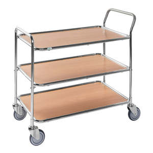 Chariot de table en bois de hêtre KM30773-BO – Accessoire de mobilier durable et élégant - Product Image 1