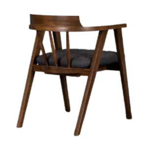 Sillas de Oficina Ejecutivas de Madera de Teca Sólida con Asientos Acolchados, Diseño Moderno, Reposabrazos Ajustables, Movimiento Oscilante - Muebles para Oficina en Casa - Product Image 2