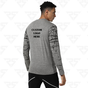T-shirt à manches longues imprimé graphique gris pour homme pour tenue décontractée | T-shirt structuré conçu avec confort - Product Image 5