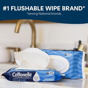 ผ้าเช็ดทำความสะอาด Cottonelle Fresh Feel แบบใช้แล้วทิ้งได้, ผ้าเช็ดทำความสะอาดสำหรับผู้ใหญ่, 8 แพ็คแบบฝาพับ, 42 แผ่นต่อแพ็ค (รวม 336 แผ่น) - Product Image 3
