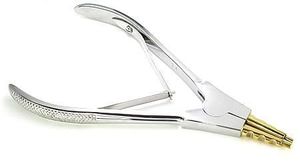 Pince à bec plat en acier inoxydable en gros avec mâchoires en laiton, pince manuelle à deux pièces pour le piercing corporel - Product Image 5