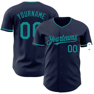 Camisetas de Béisbol Personalizadas con Impresión por Sublimación Azul, 100% Poliéster de Secado Rápido, Tallas Grandes para Hombre Adulto, Precio Económico - Product Image 4