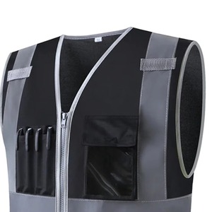 Polyester haute visibilité gilet réfléchissant veste vêtements de travail Construction vêtements sécurité travail gilet avec poches Logo personnalisé - Product Image 6