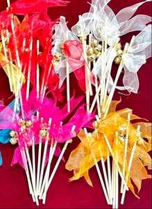 ริบบิ้นสำหรับงานแต่งงานไม้เท้าพร้อมระฆังริบบิ้นอำลางานปาร์ตี้ปาร์ตี้ริบบิ้นอำลา phera Bells sticks ghungroo สำหรับงานแต่งงานส่งไม้กายสิทธิ์พร้อมเสียงระฆัง - Product Image 5