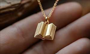 Collar de Plata de Ley 925 Minimalista Cristiano de Alta Calidad con Colgante de Libro Chapado en Oro, Joyería Fina para Mujer, Perfecto para Fiestas - Product Image 3