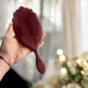 Espejo de Mano de Resina con Acabado Liso y Brillante, Perfecto para Uso Diario, Maquillaje o Fines Decorativos, Agrega un Toque Elegante - Product Image 1