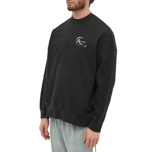Sweat-shirts surdimensionnés pour hommes à manches longues avec logo personnalisé, prix de gros, en coton mélangé - Product Image 1