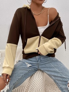 Venta al por mayor de las mujeres de lana de algodón sudaderas con capucha gruesa cálida invierno cremallera Sudadera con capucha Casual manga larga chaqueta de moda - Product Image 3