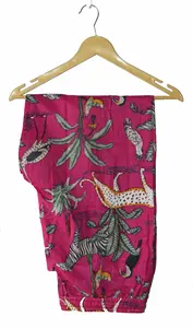 Women's Green Tiger Print 2-Piece Cotton <b>Pajama</b> Set Vintage Simple Style Short Sleeve Shirt Shorts Soft Comfortable - Product Image 6