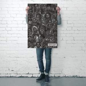 Hip Hop Allstars Canvas <b>Poster</b> Black <b>Frame</b> Wall Decor - Product Image 3