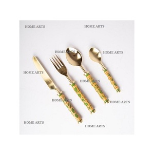 Ensemble de cuillères à gâteau en or de la plus haute qualité, ensemble de couverts en acier inoxydable de la plus grande qualité, provenant du fabricant en Inde - Product Image 4